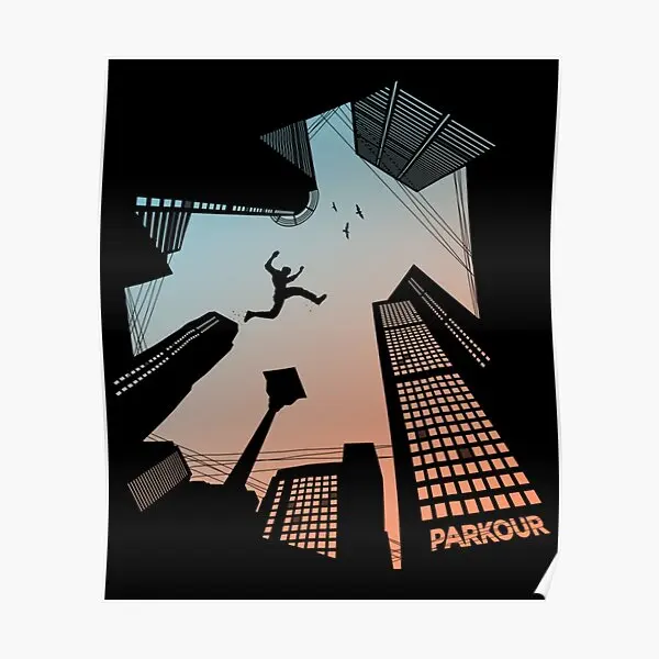 Parkour Freestyle City Runner Gift  Poster Wall Painting Home Funny Art Print Mural Picture Decor Modern Room Vintage No Frame