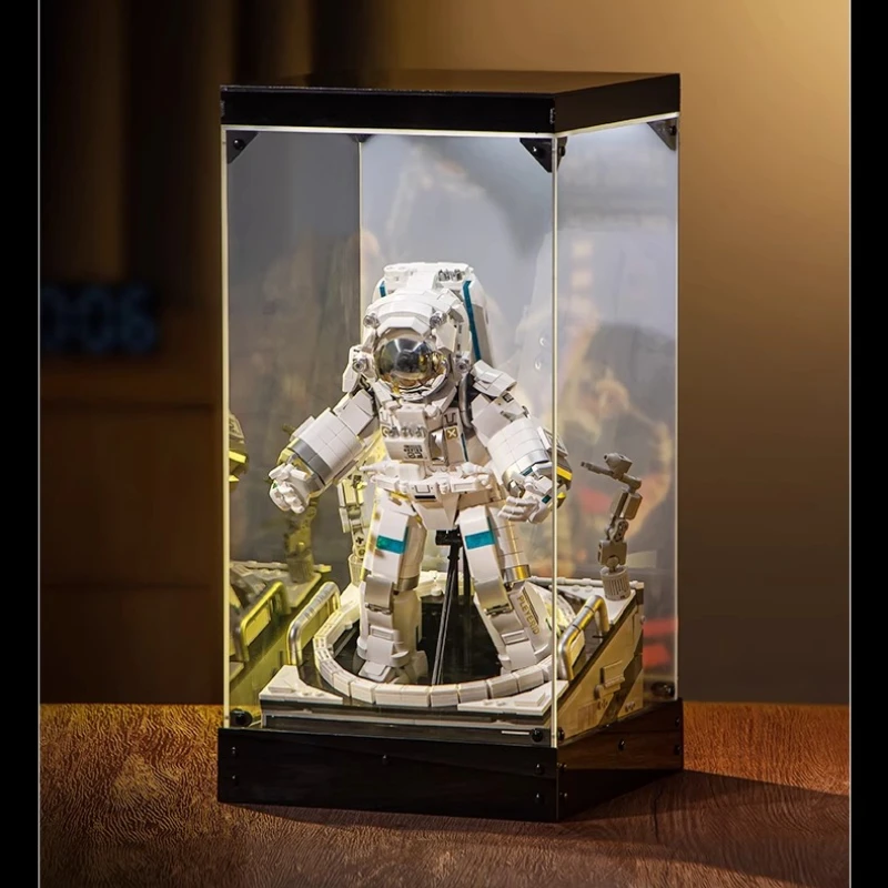 Sembo astronauta blocos de construção das crianças mão-montado espaçowalk astronauta brinquedos ornamentos de mesa modelo criativo presentes