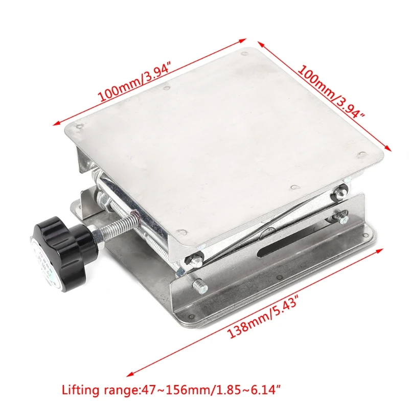 4x4" Scientific Lab Jack Stainless Steel Lifting Platform Stand Rack Scissor Lif