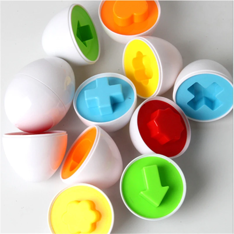 12PCS Simulation Egg Children 3D Puzzle Montessori Education Popular Toy Puzzle Mixed Shape Tool