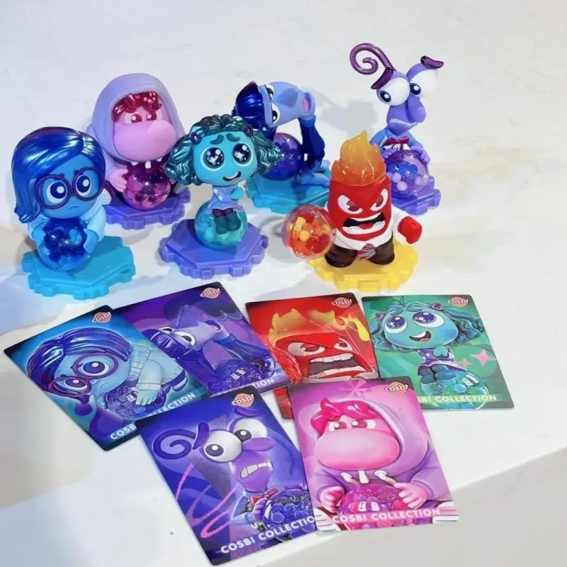 Blind Box Disney Inside Out 2 Joy Sadness Anger Disgust Cosbi Mini Doll Action Figurine Mystery Box Model Cute Toy Birthday Gift