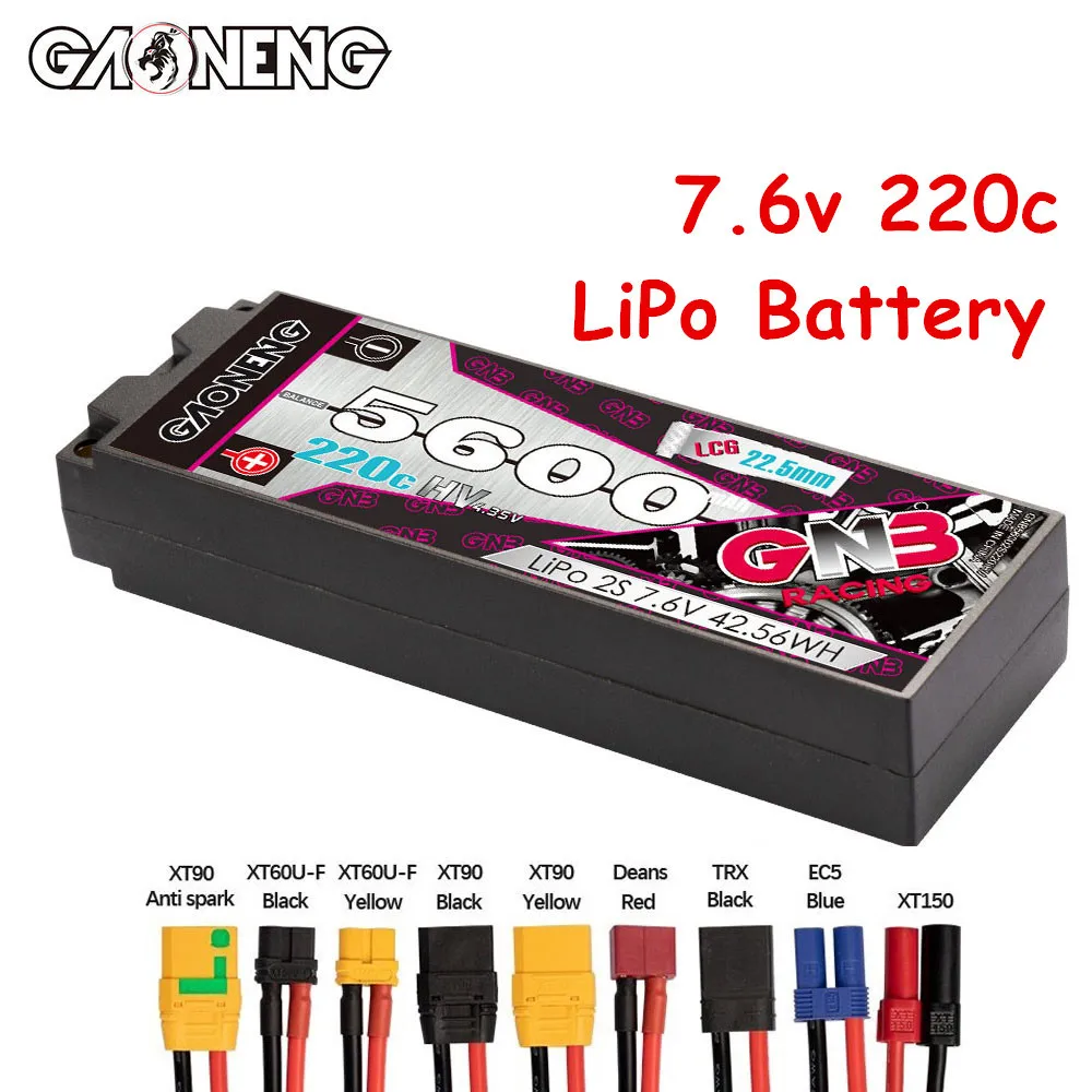 GNB 2s 7.6v 5600mAh 220c Akumulator Lipo do samochodów wyścigowych 1:12 RC z czterema napędami Części zamienne 7.6v LCG HV Akumulator