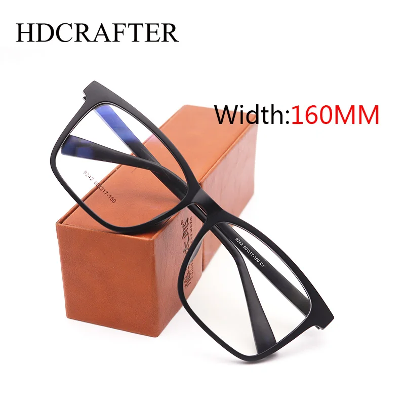 HD Square TR90 Glasses Frame Men 160mm Width Fashion Large Oversized Myopia Eyewear Optical Prescription Eyeglasses Frame 9242