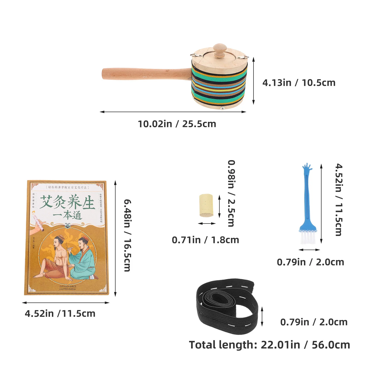 1 Set Kotak Moxibustion Tanpa Asap Genggam Pembakar Moxa Kayu Portabel untuk Terapi Relaksasi Kit Lengkap dengan Alat Moxibustion