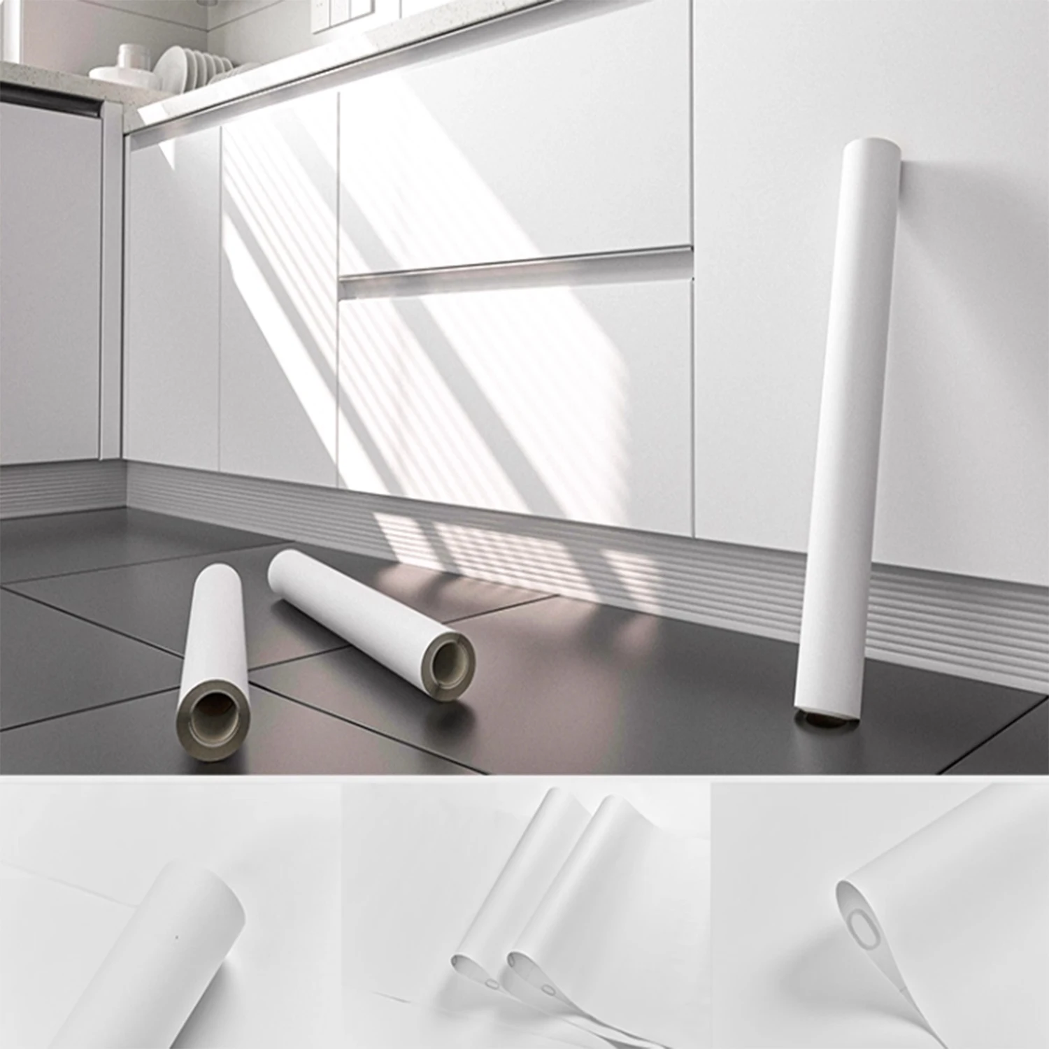 

Водостойкие матовые обои, белые виниловые самоклеящиеся наклейки для настенной мебели, гостиной, контактная бумага, домашний декор