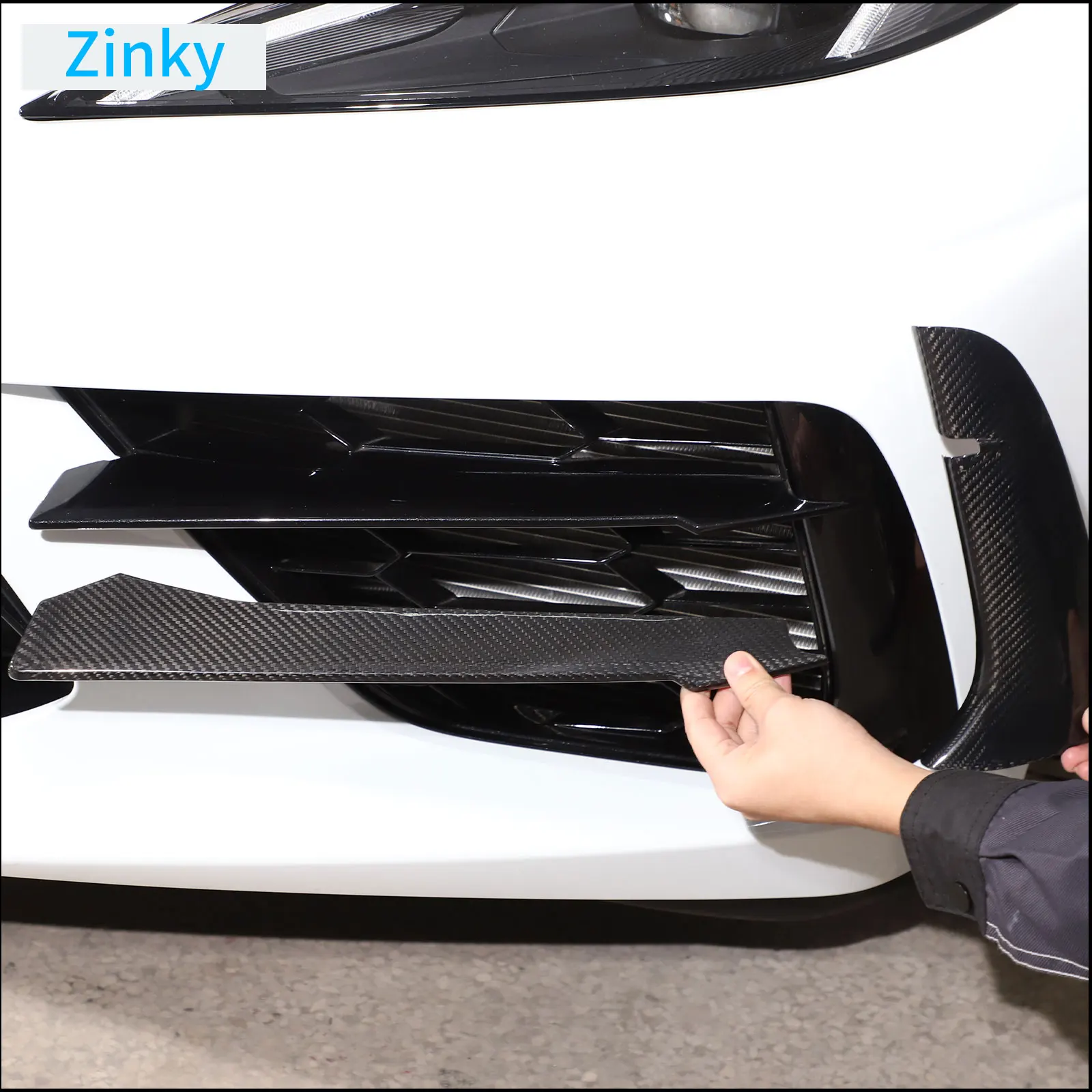 

Zinky Car Front Bumper Fog Light Decorative Cover for Chevrolet Corvette C8 Stingray Z51 Z06 2020+ Real Carbon Fiber Accessories