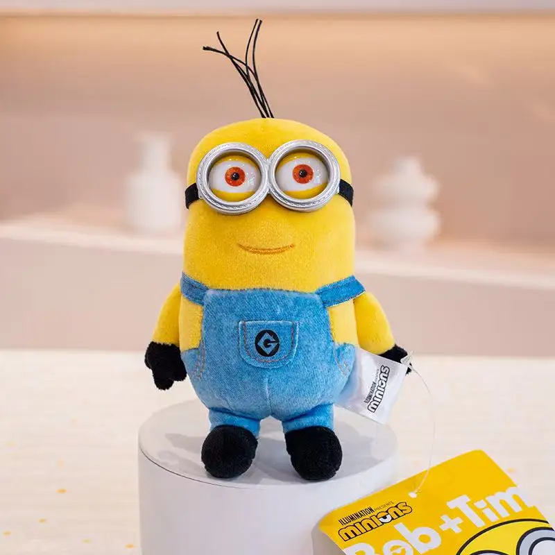 Ultimo braccialetto da polso con anello Minion Papa, bambola di peluche Kawaii, cartone animato, anime, cuscino carino, regalo di compleanno per bambini, bambola divertente