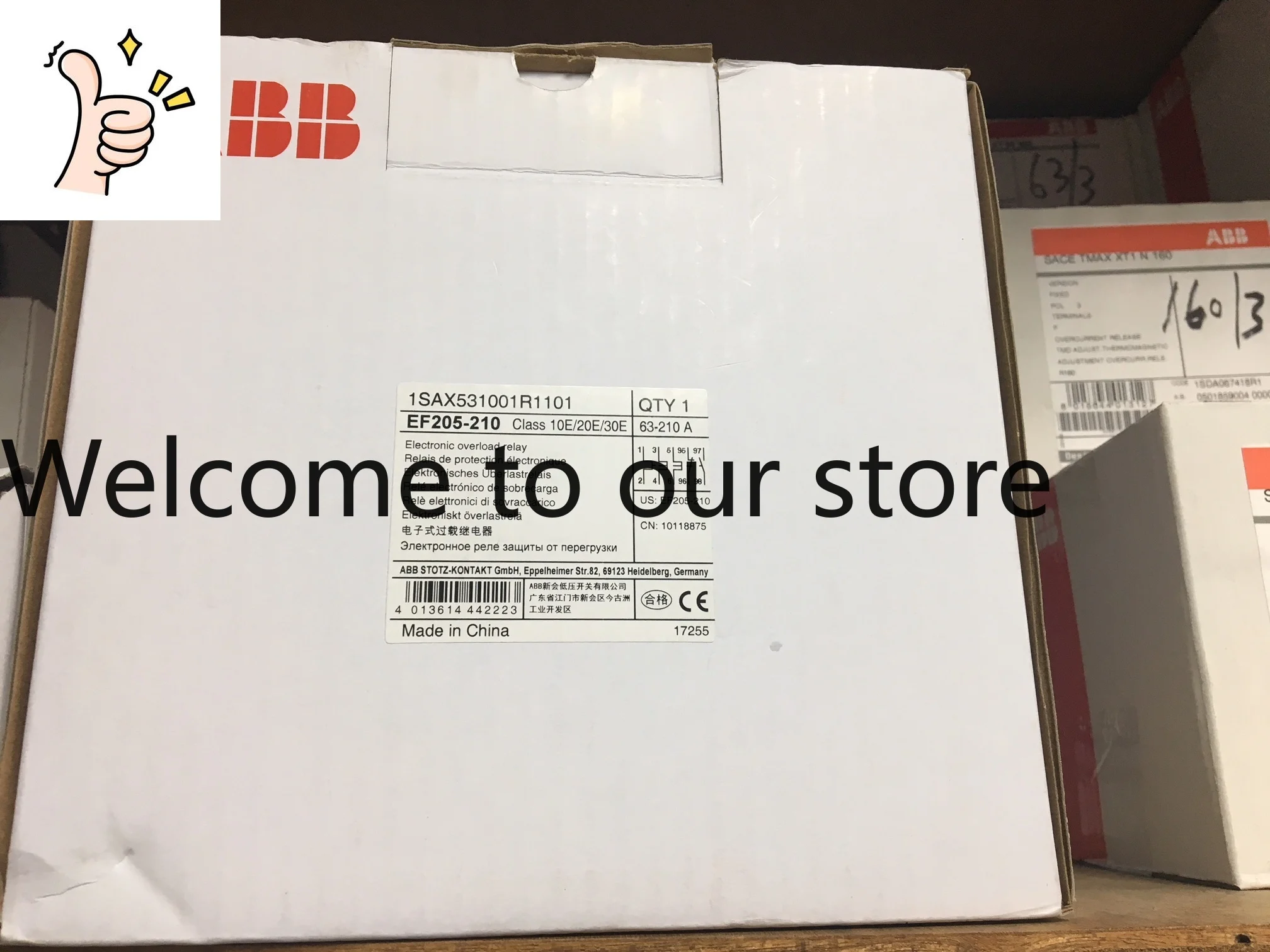 Brand New Original Genuine ABB Electronic Overload Relay EF205-210; Order Number 10140876