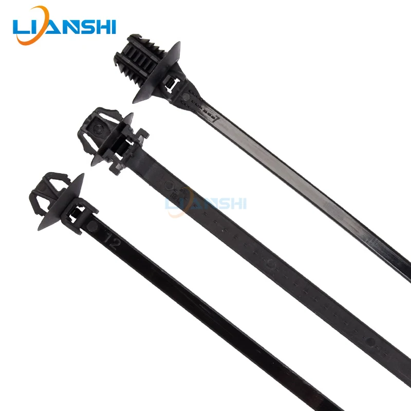 

Pin-type car cable ties 8*170, aircraft head mushroom head, special perforated 7*12 for auto repair 4S stores, black