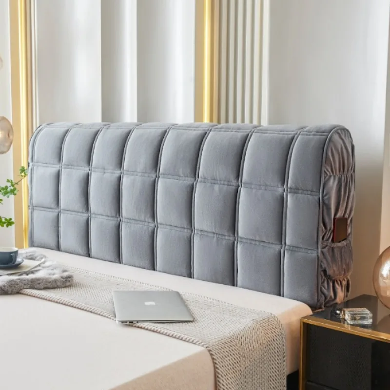 1 piece of milk velvet fabric anti-collision thickened headboard cover, machine washable headboard dust cover