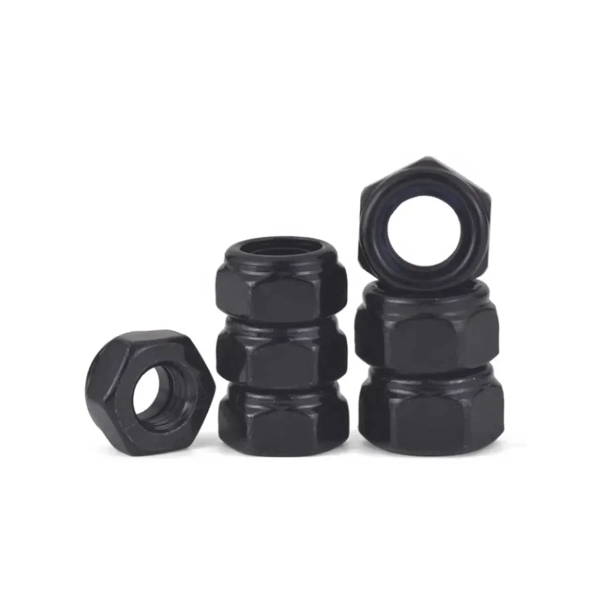 

Black 304 Stainless Steel Anti Loosening Nut/Anti Slip Nylon Self-Locking Hexagonal Cap M2M3M4M5M6M8M10M12M14