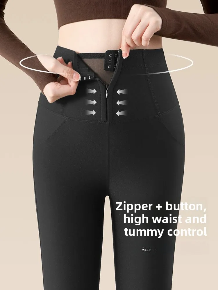 Realwill Spodnie do jogi z wysokim stanem, modelujące brzuch, ze skóry karłowatej, damskie spodnie wyszczuplające, warstwa bazowa, do noszenia przez cztery pory roku, podnoszące pośladki.