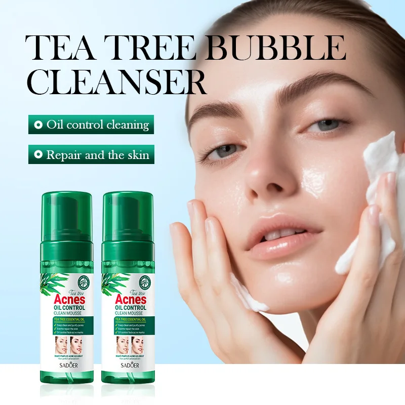 Tea Tree Mousse facial cleanser 150g bubble cleansing Refreshing Oil Control Soothing Skin Exfoliation Moisturizing Face