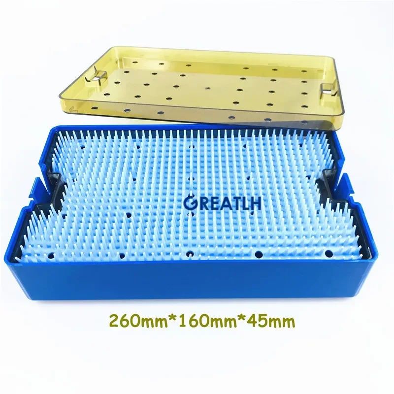 Sterilization tray disinfection case autoclavable box for holding opthalmic dental instrument sterilising