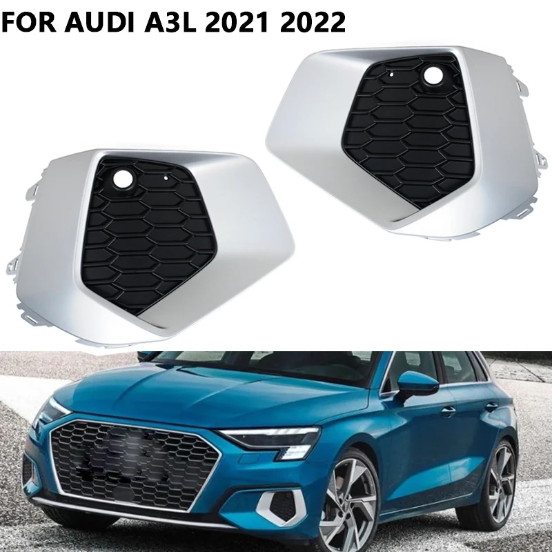 

Front Grille For Audi A3L 2021 2022 Front Bumper Fog Light Lamp Grille Cover Honeycomb Auto Accessories 8YG807671 8YG807672