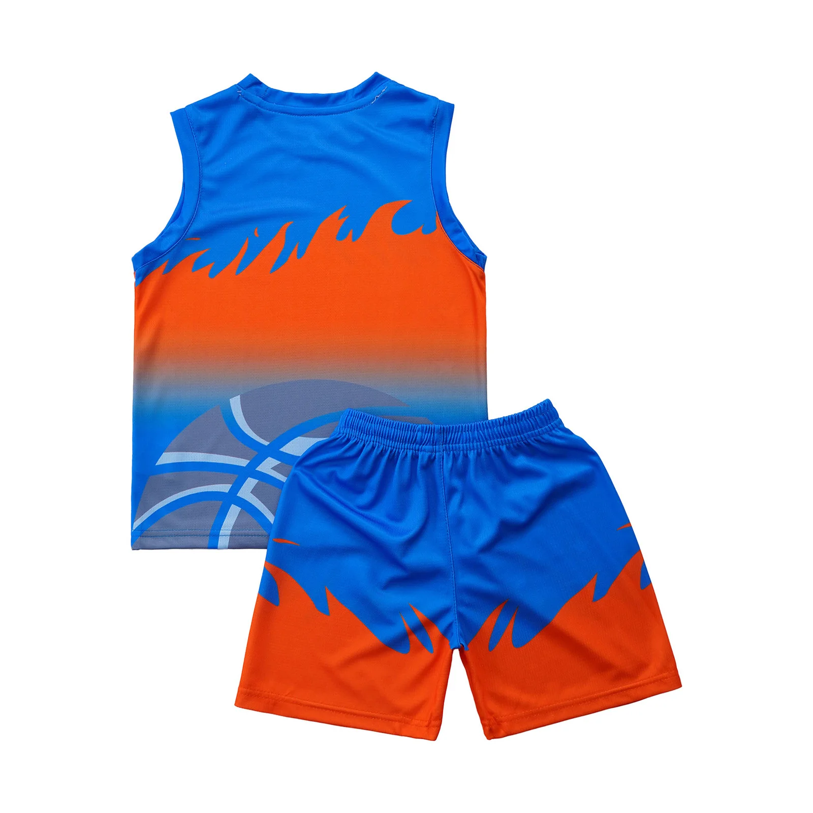Kids Boys Two-piece Swimsuit Swimwear Tracksuit Soccer Training Uniform Sleeveless Tank Top with Drawstring Shorts Sports Outfit