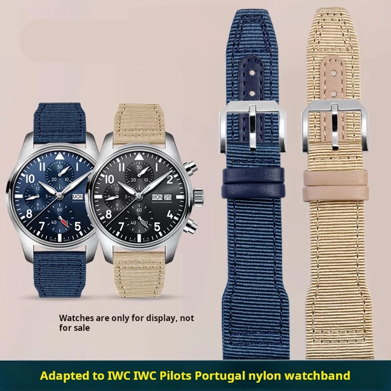 Cinturino per orologio in tela di nylon di alta qualità per IWC Pilot Mark 18 Spitfire Fighter Portogallo cinturino blu verde braccialetto 20 21 22mm