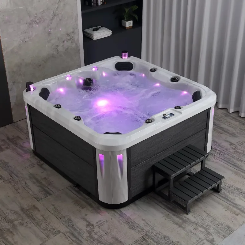 2026 Hot Sale Luxury Outdoor Hot Tub Swimming Pool Hydro Massage Spa Swim Free Standing Air Jet Large Whirlpool Bathtub Customiz