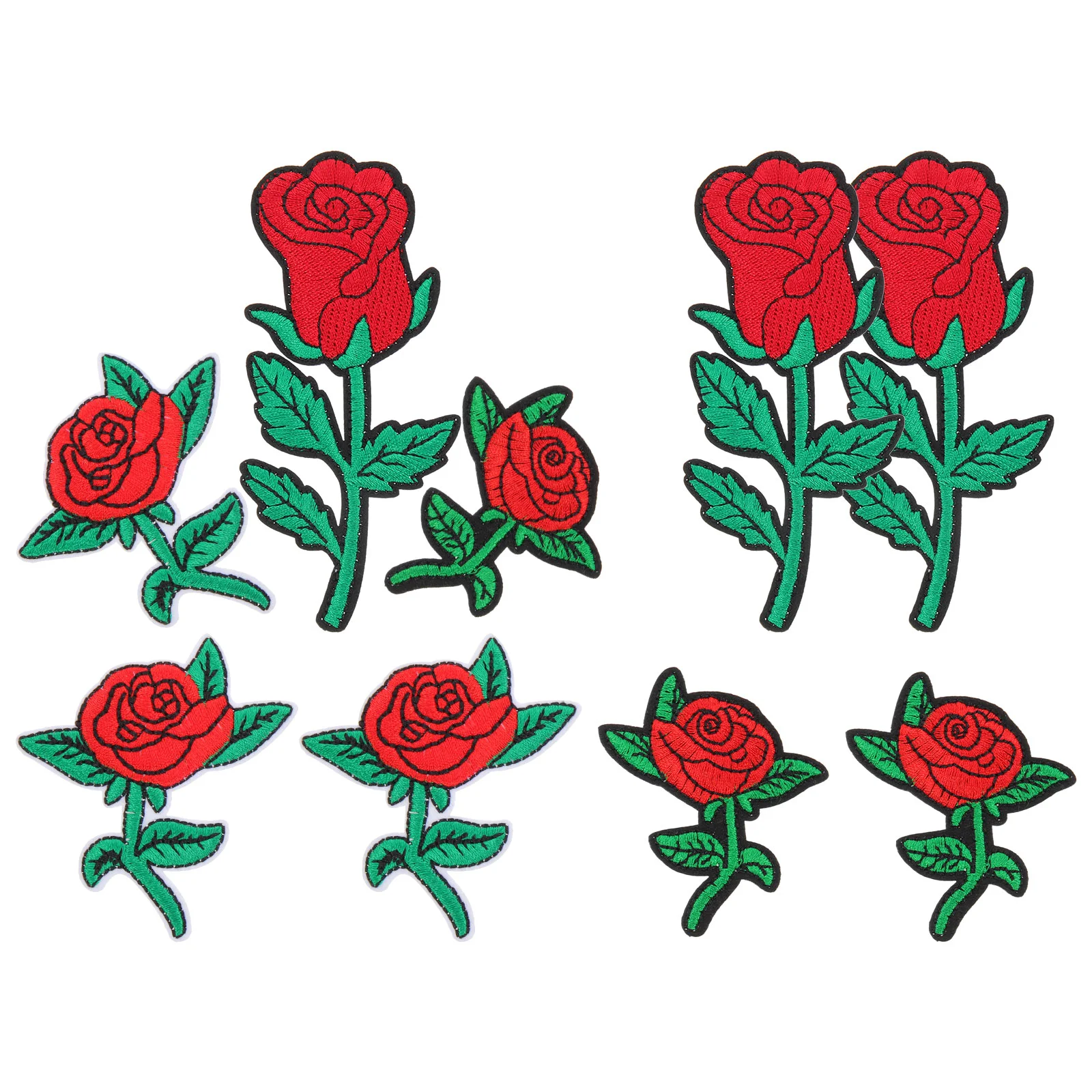 9 Pcs Cloth Sticker Patch for Sewing Flower Badge Dreses Patches Clothing Decor on Rose Applique Banner Craft