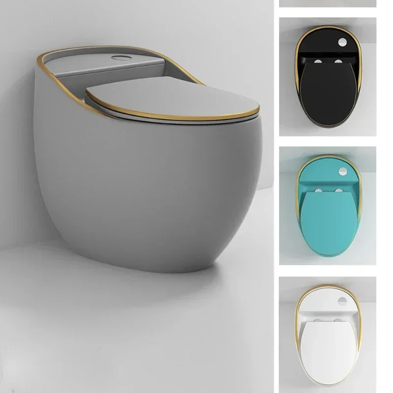 

New Egg-Shaped Personalized Color Toilet Water-Saving Deodorant Large Diameter Sit Toilet Siphon Small Apartment Ceramic