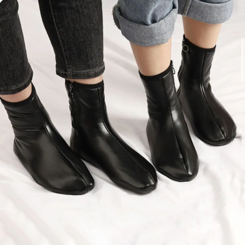 

Fashion Anti-slip Zipper PU Foot Warmers Thicken Warm Winter PU Floor Socks Windproof Soft Thick Mid-calf Socks Women Men