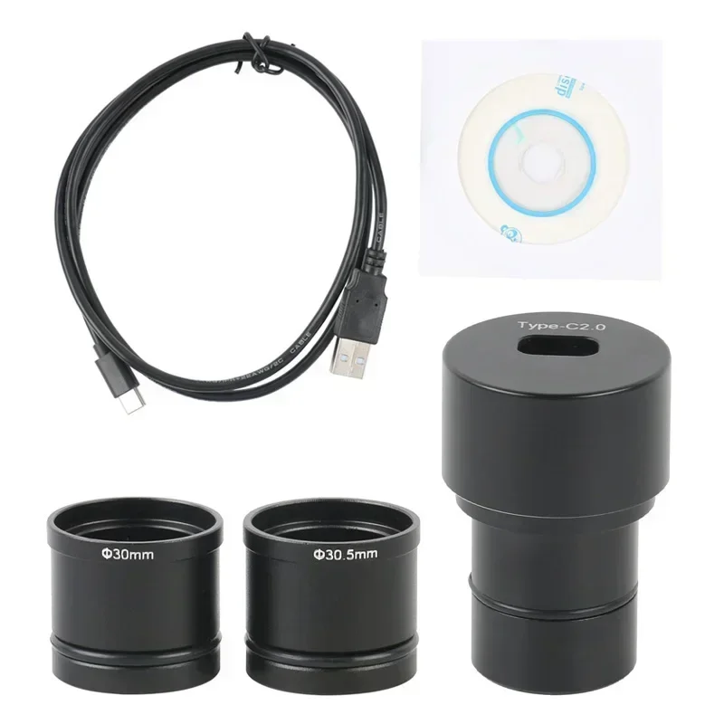 

5MP 8MP Type-C USB Industry Eyepiece Camera Video Camera + 23.2 30 30.5MM Adapter For Stereo Microscope Biological Microscope