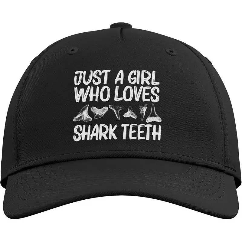 Funny Shark Teeth Design for Girls Mom Animal Fossil Hunters Adjustable Baseball Hat