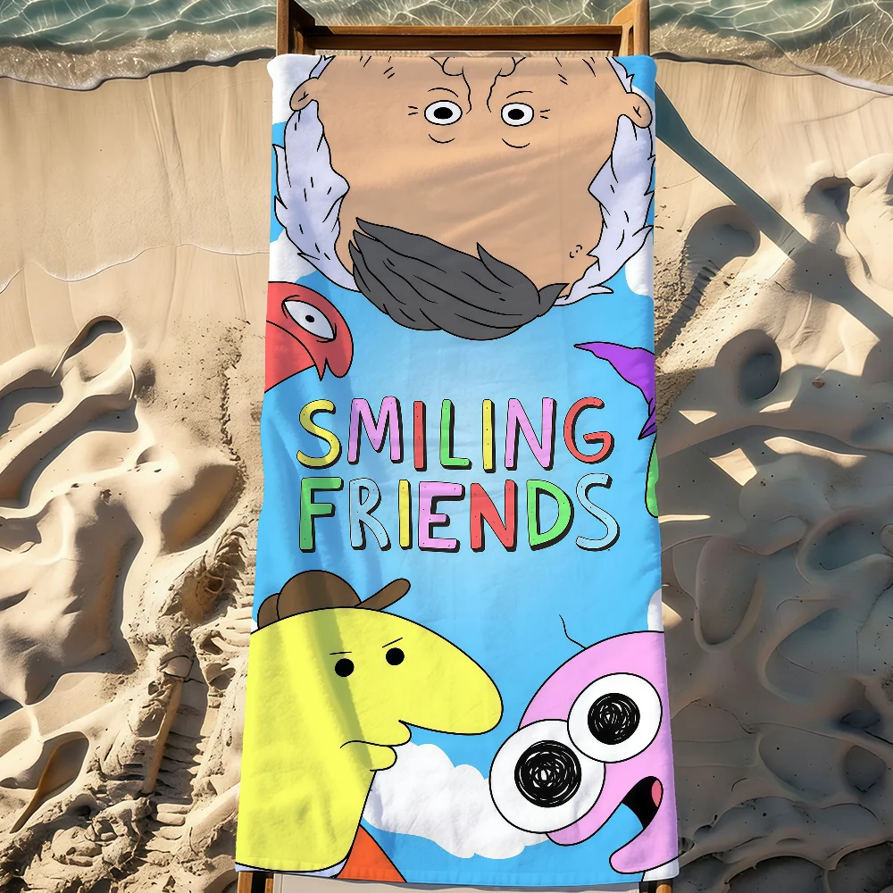 Cartoon S-Smiling F-Friends-S Towel Sports Quick Dry Travel Camping Gear Sandproof Soft Light Large Beach Towel