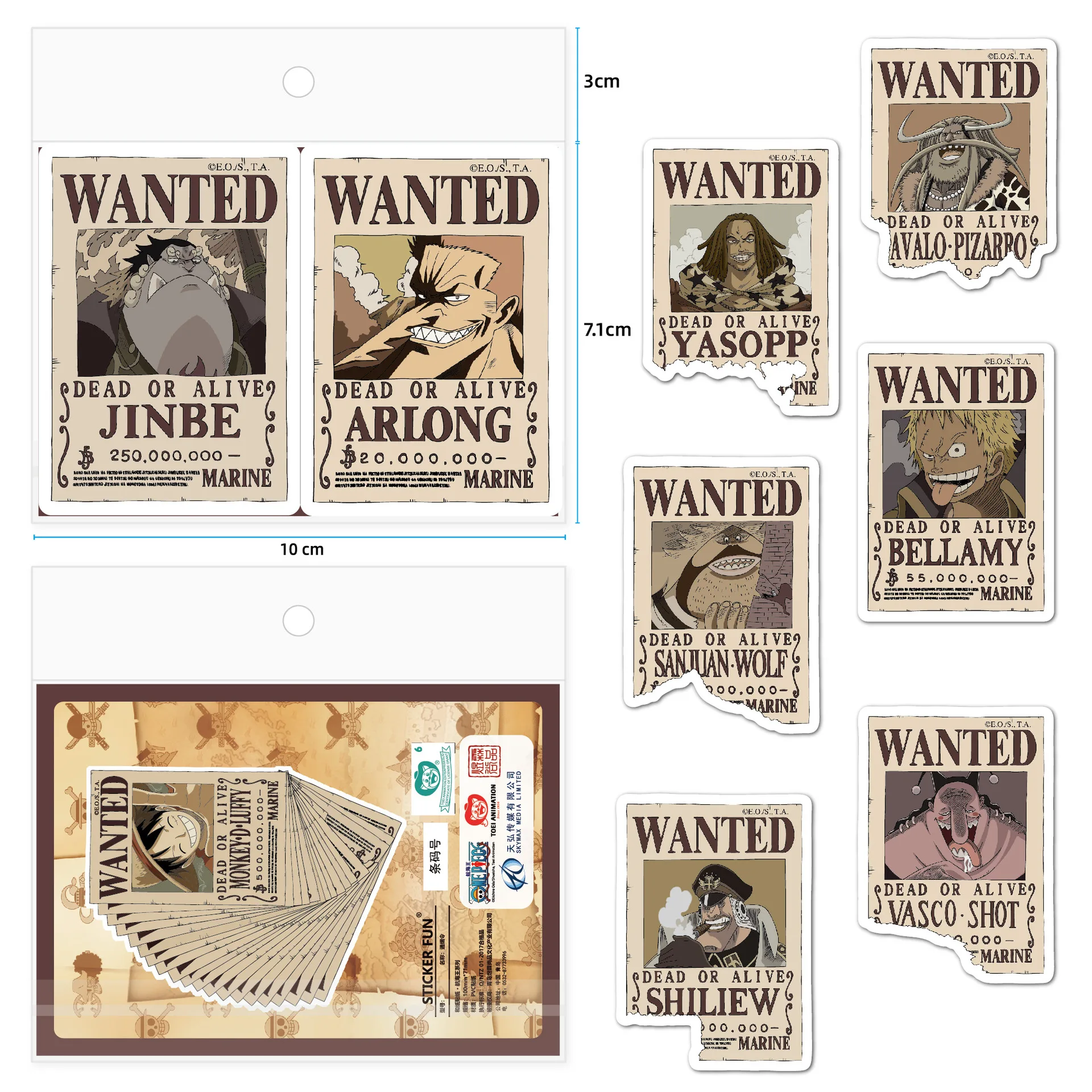 80PCS Anime One Piece Wanted Posters Stickers Cartoon Retro DIY Fridge Phone Suitcase Laptop Notebook Car Wall Cool Sticker Toy