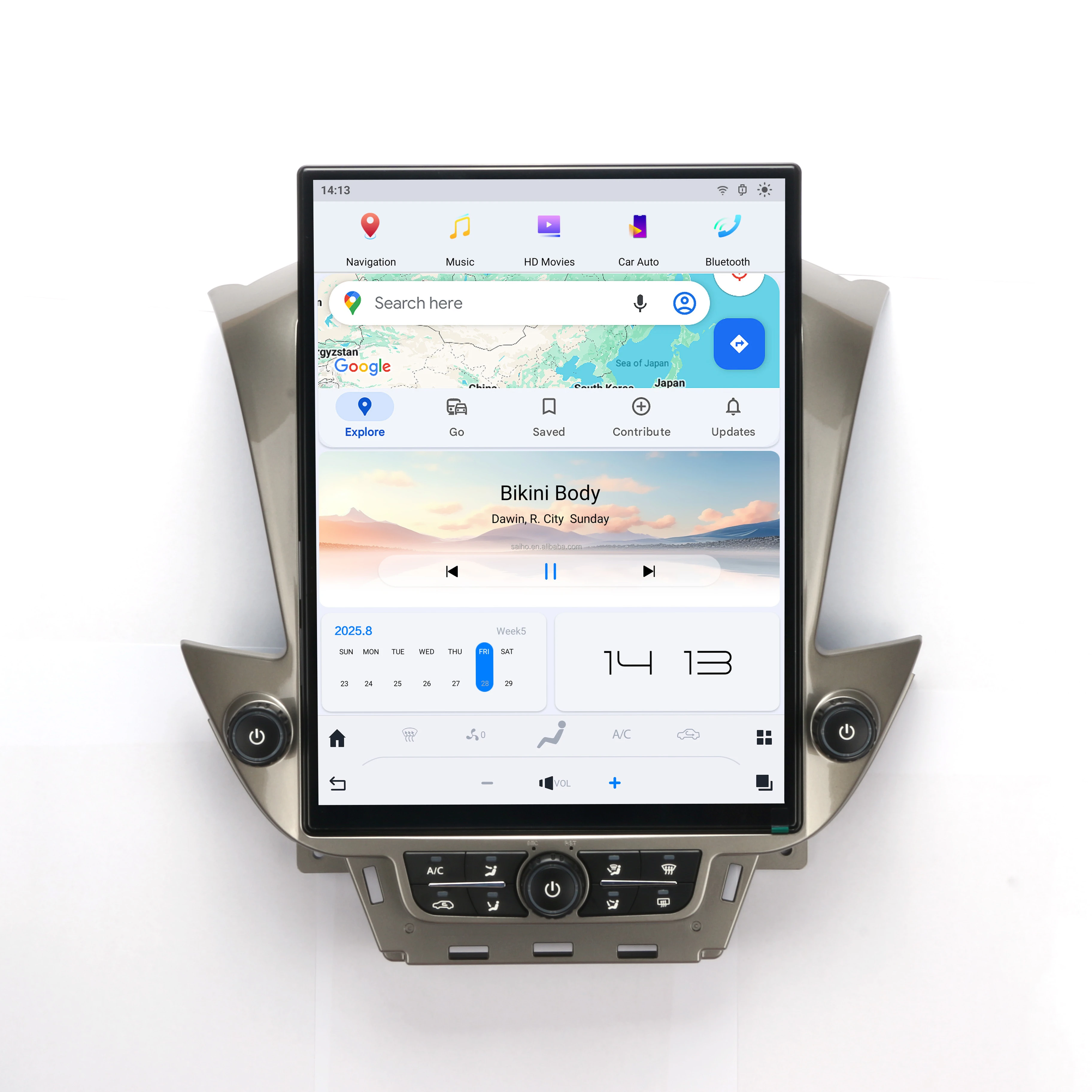 

14.4" Tesla Style Android 11 8+128 GB 2K HD Touch Screen For Chevrolet Chevy Suburban For Tahoe For GMC YUKON 15-20