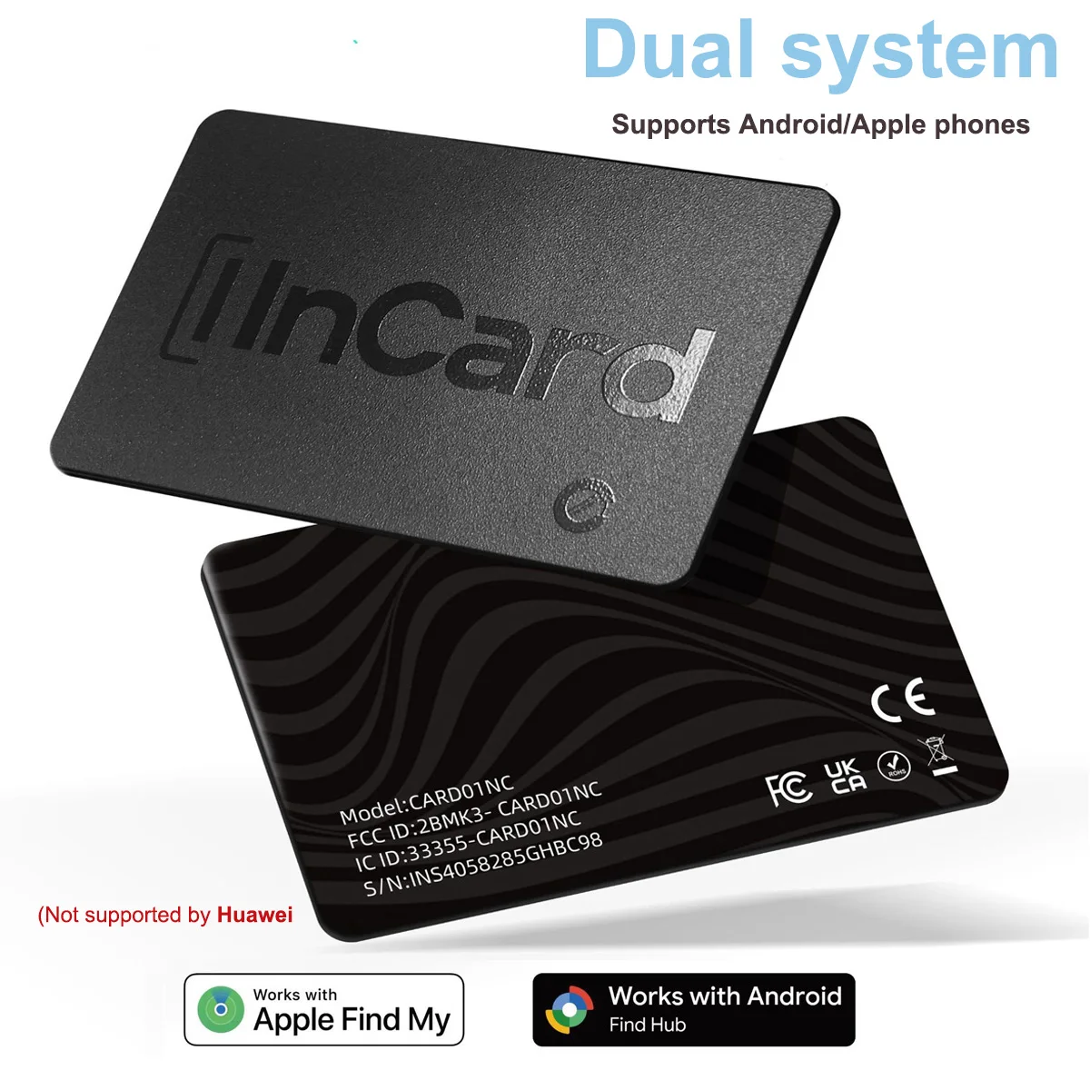 

Bluetooth Tracker Smart Finder for IOS or Android Card Wallet Finder GPS Tracker Work with IOS Find My or Google Find Hub App