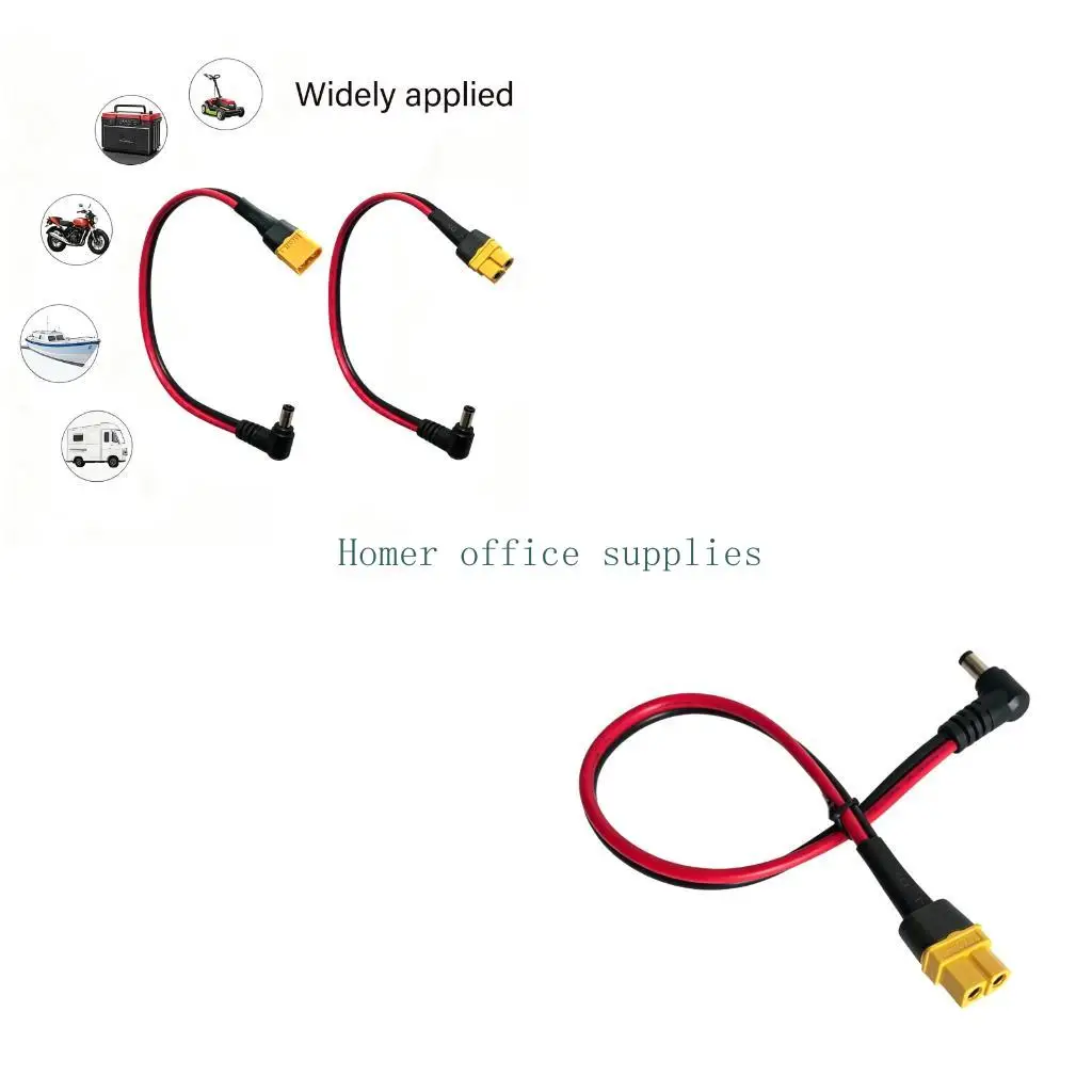 K43B Short XT60H to DC5521 Power Cable for Tight Device Cable Routing