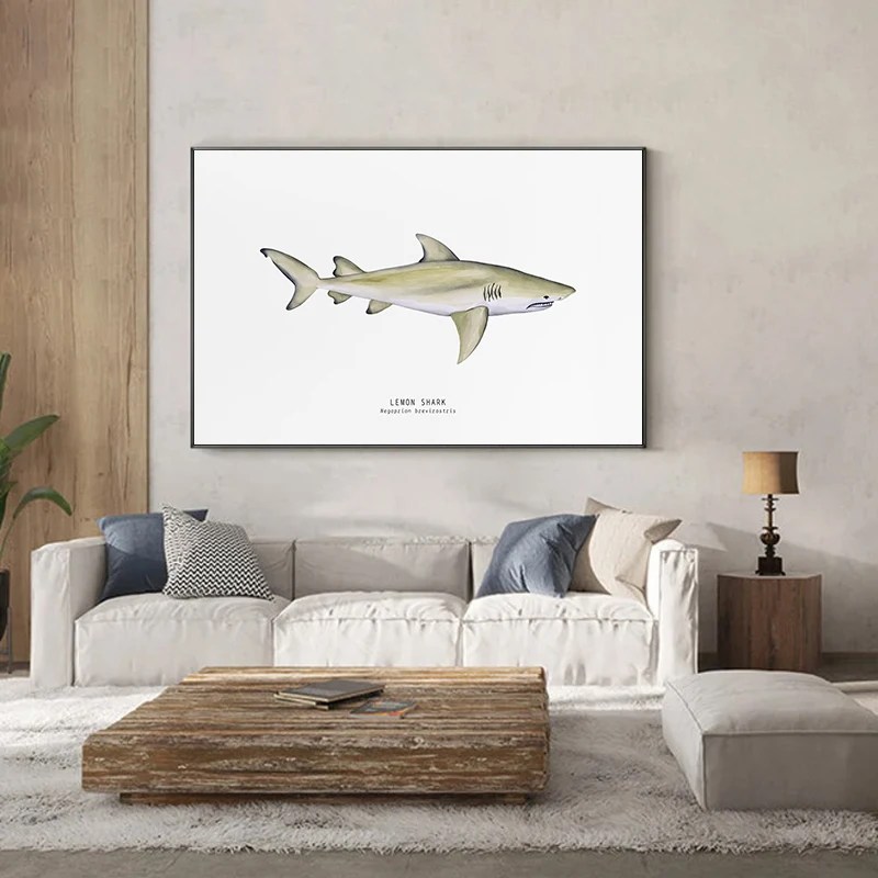 Vintage Undersea Marine Life Turtle whale shark Animal Posters Prints Canvas Painting Wall Art Pictures Home Living Room Decor