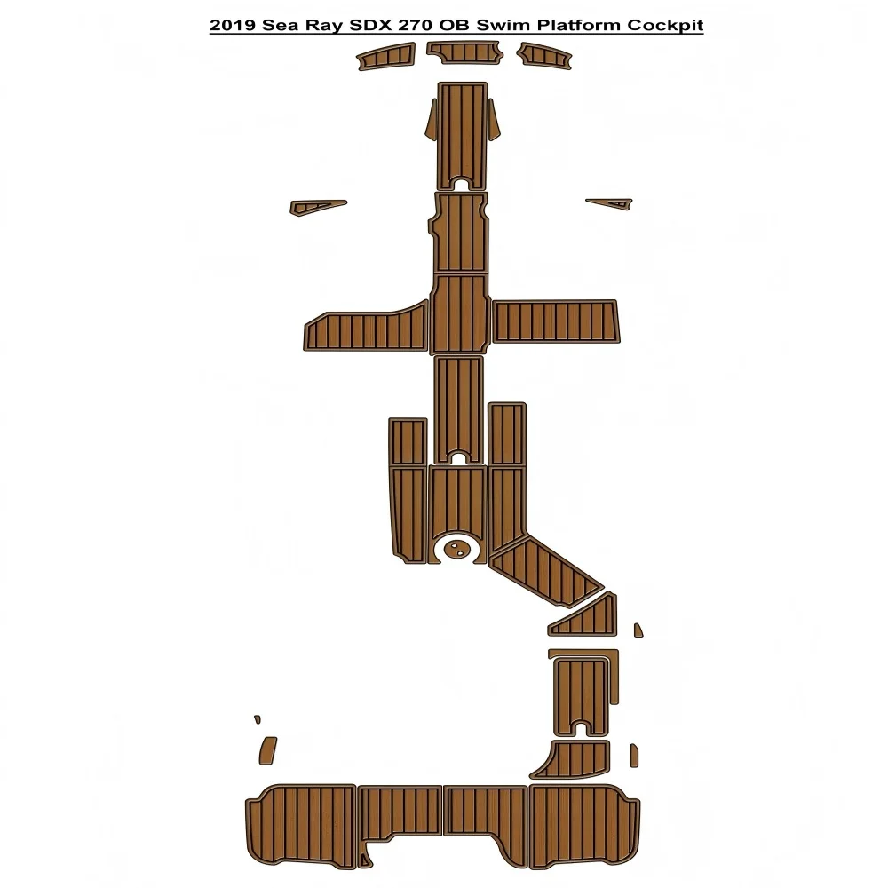 

2019 Sea Ray SDX 270 OB Swim Platform Cockpit Pad Boat EVA Foam Faux Teak Deck Floor Mat SeaDek MarineMat Style Self Adhesive