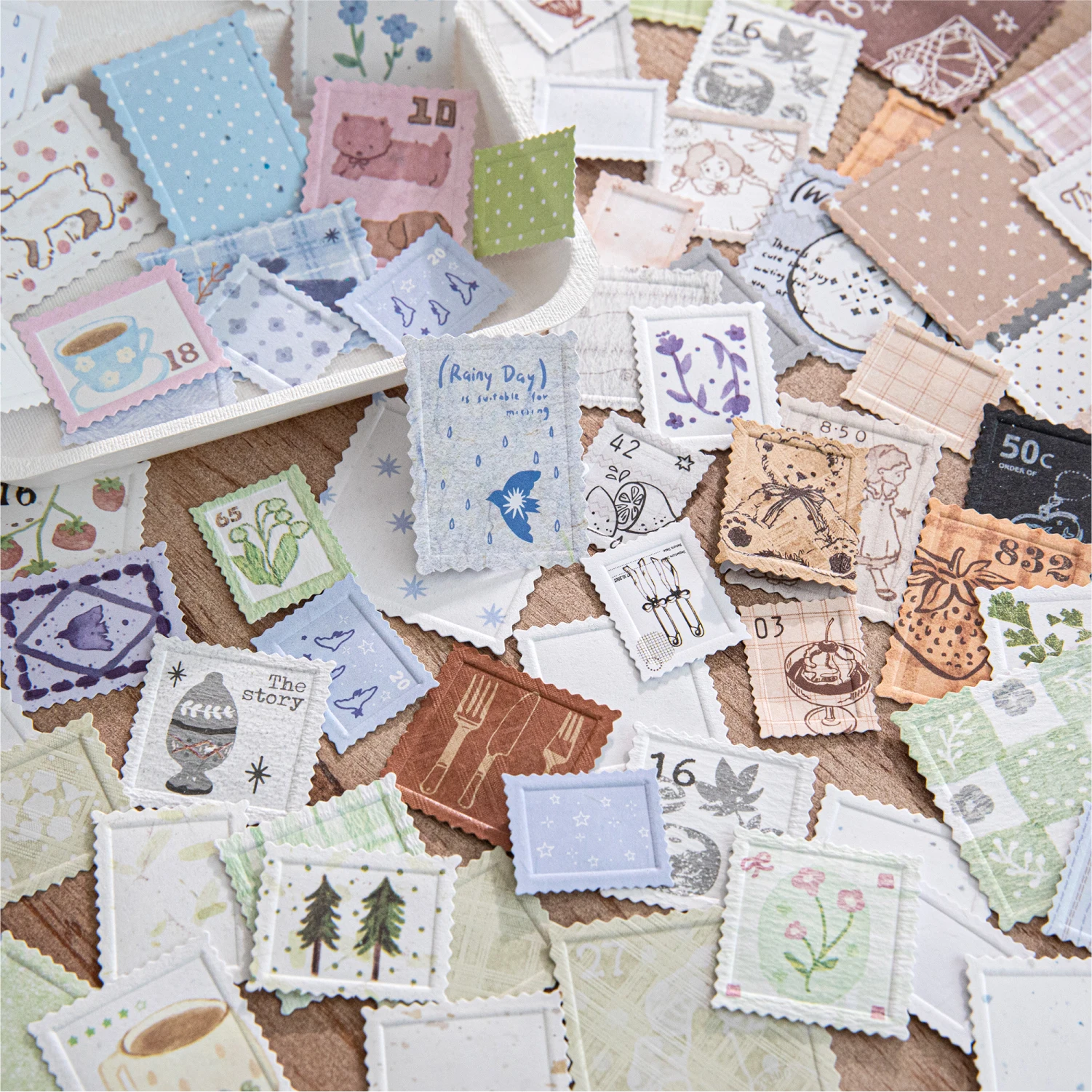 JIANQI 20pcs Vintage Decor Sticker Paper Materials Combo Kit DIY Junk Journal Collage Photo Album Stationery Supplies