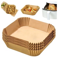 100pcs Non Stick Disposable Air Fryer Paper Liners Oil Proof & Waterproof Parchment for Baking Roasting Microwave Air Fryer Use