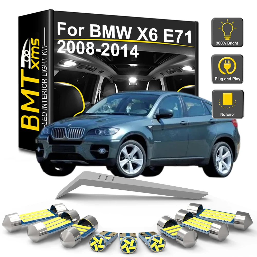 23Pcs Complete Canbus LED Interior Dome Map Reading Door Light Bulb Kit For BMW X6 E71 2008 2009 2010 2011 2012 2013 2014