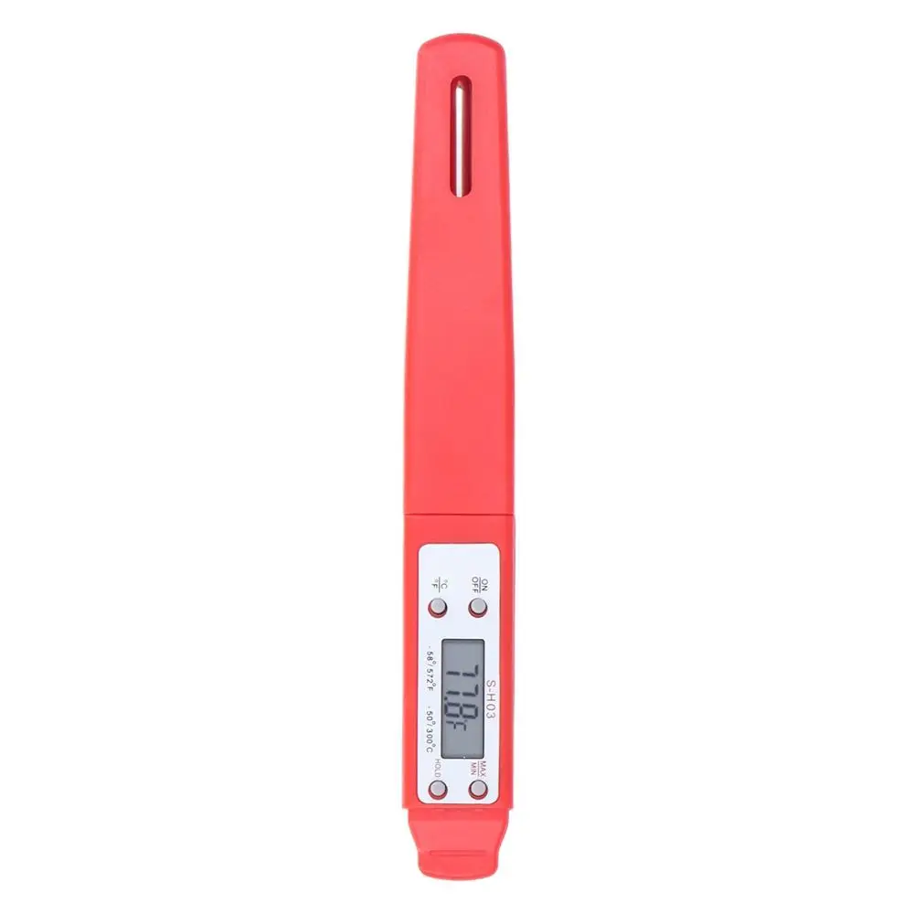 Automatic Calibration Digital Food Thermometer -50℃~ 300℃ Instant Reading Electronic Pocket Thermometer Yellow/Red