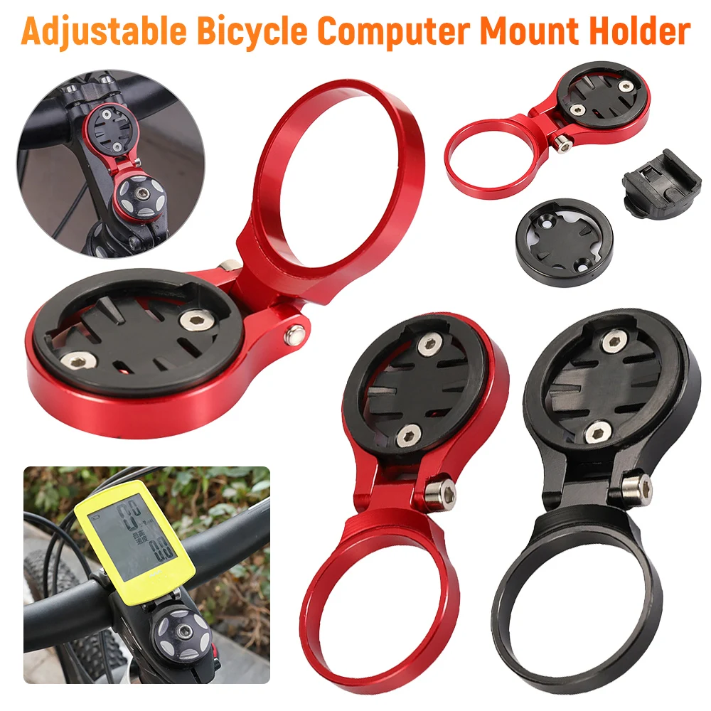 Aluminium-Fahrradcomputerhalterung mit verstellbarem Winkel und Vorbau für Garmin/Cateye Compact 80 x 35 x 10 mm für Mountainbike/Rennrad