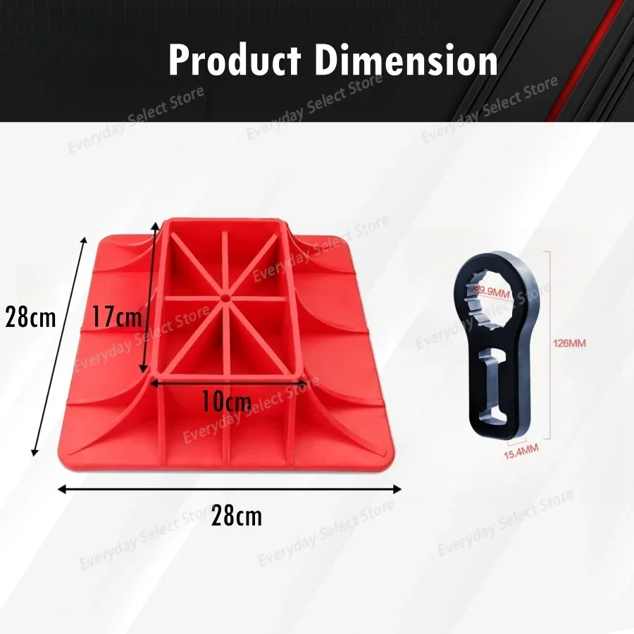 Off‑Road Jack‑Protective Kit, Base‑Stand & Handle‑Retaining Instrument for Trail‑Jack Anti‑Sinking & Stabilized‑Lifting Work