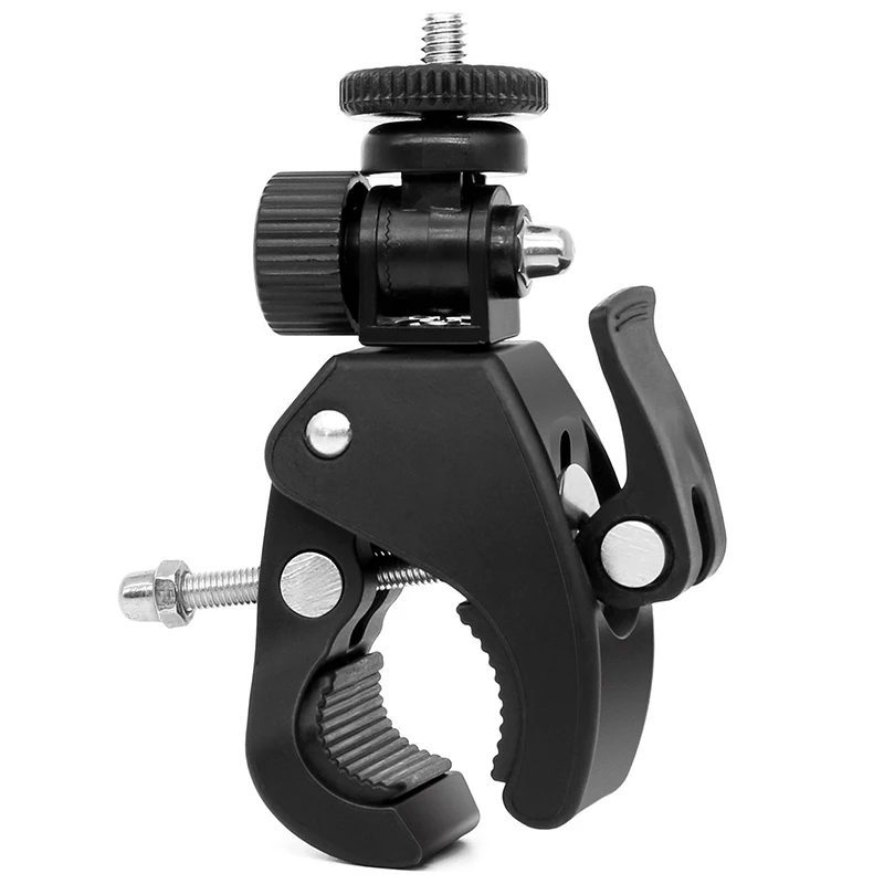 Universal Rotating Clamp Bike Bicycle Motorcycle Handlebar Handle Clamp Bar Camera Mount Tripod Adapter For Sport Camera DV DSLR