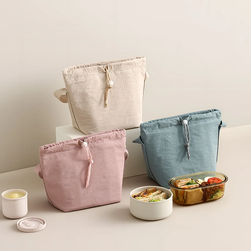 Insulated Lunch Box Bag Portable Hand-Held Large Capacity Commuting Lunch Box for Students Office Workers
