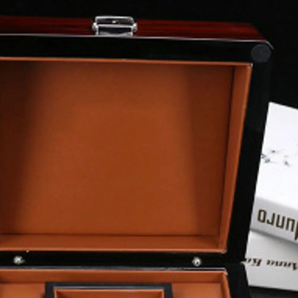 

Wooden Watch Storage Box with Detachable Pillows Aluminum Alloy Lock for Personal Business Watch Display Organizer