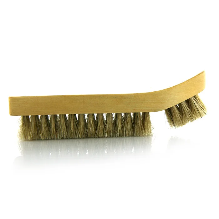 Polished Leather Shoe Brush with Boar Bristles, Frosted Fluff, Upturned Leather, Soft Brush for Shoes