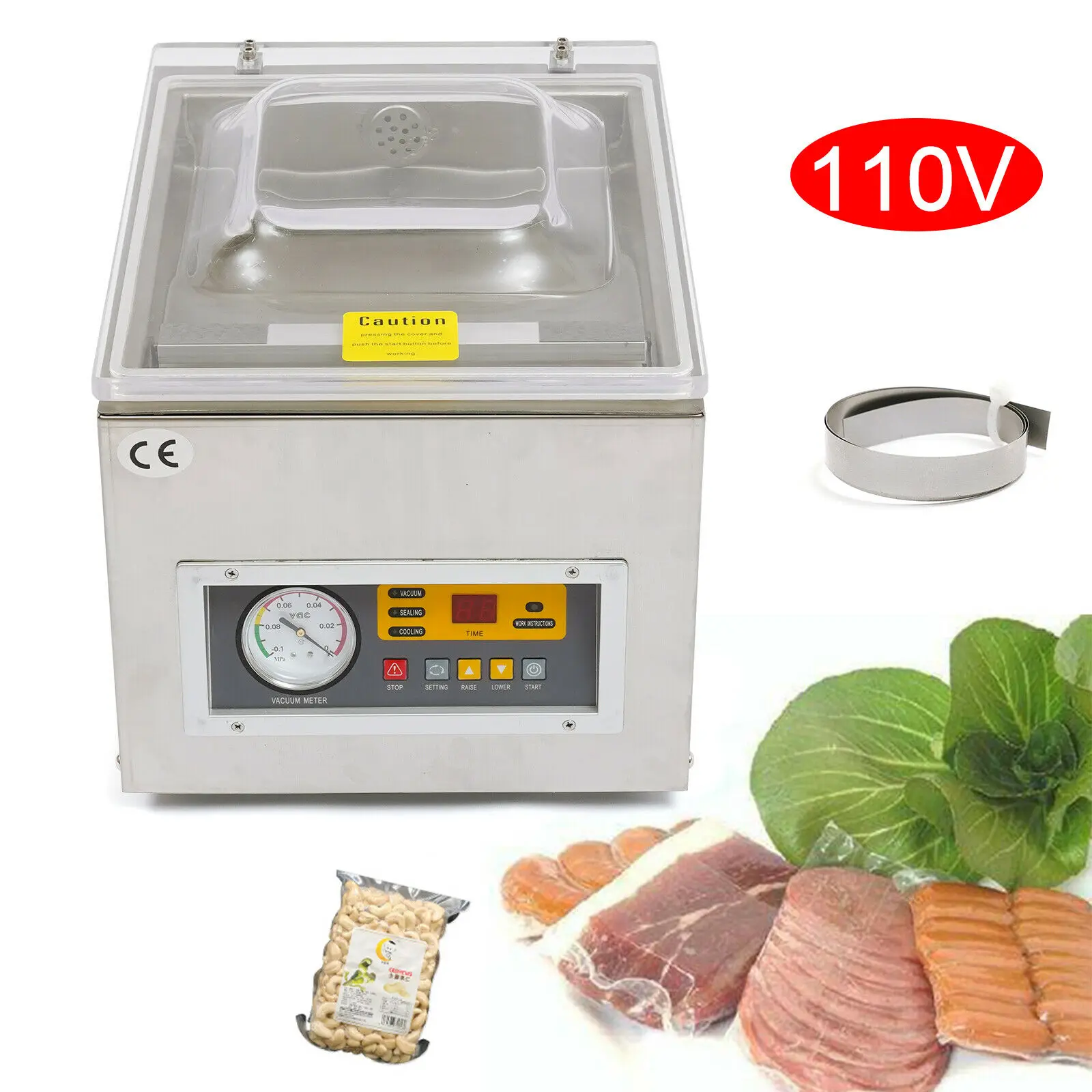 

Automatic Vacuum Packaging Machine Desktop Packaging Tool for Food American standard DZ-260C 110V