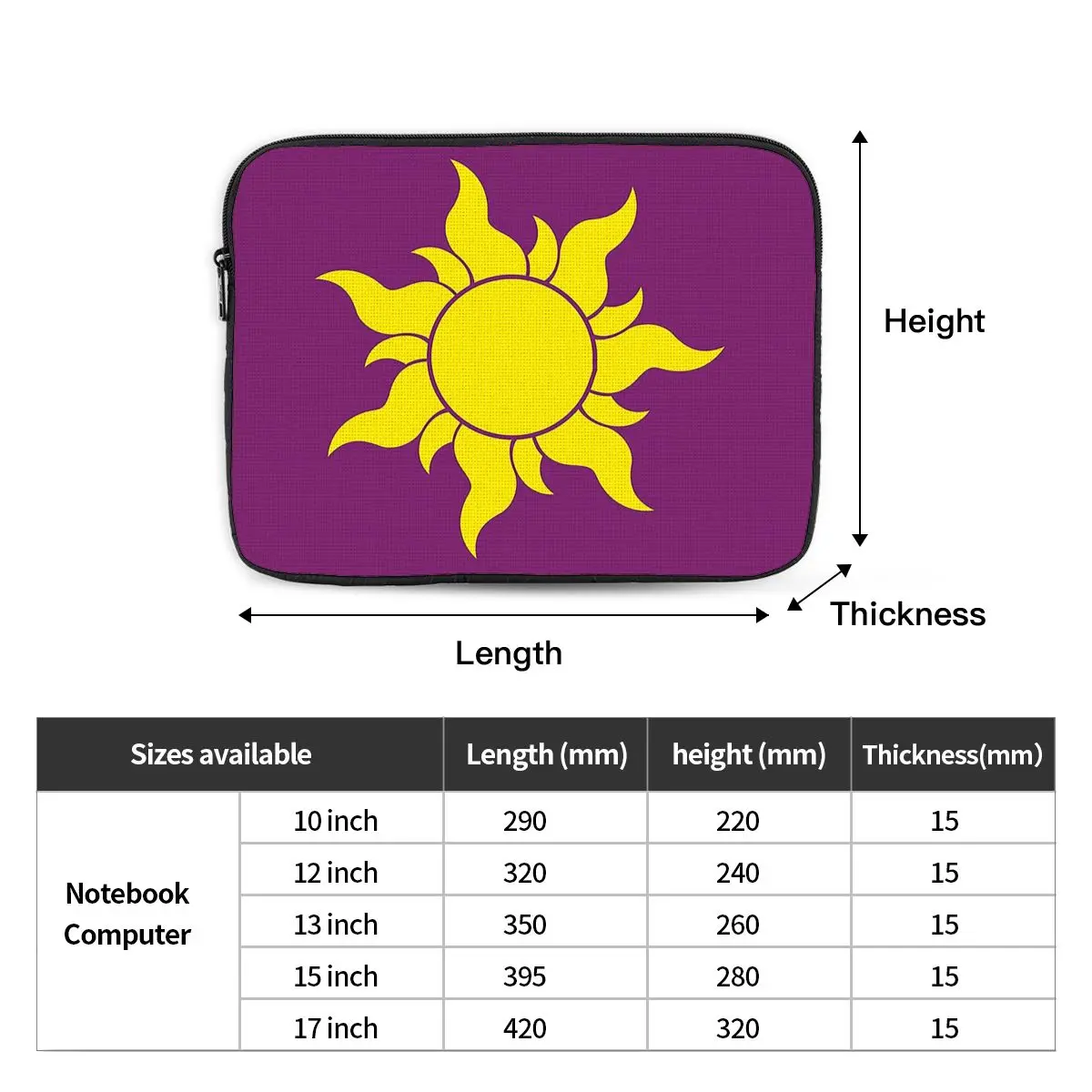 Rapunzel Sun Notebook Laptop Bag Case Pouch 10 12 13 15 17 Inch For Macbook Air Pro Tablet Shockproof Case Bag