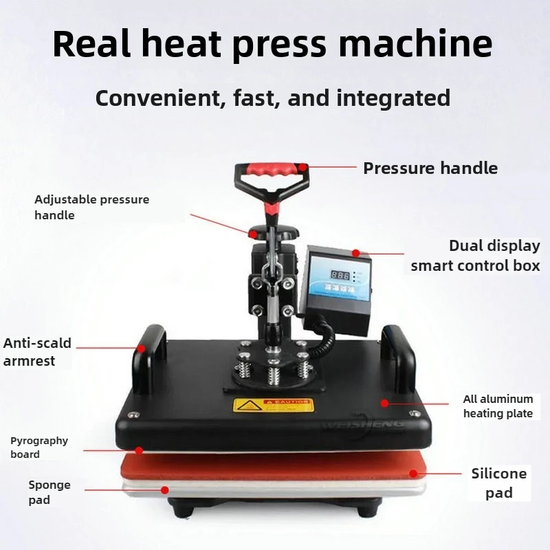 

Flat Plate High Pressure Heat Transfer Machine Multi-function Heat Transfer Machine T-shirt Hot Stamping Small Transfer Machine