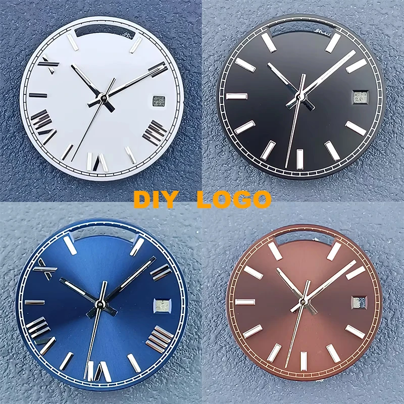 28.5mm dial and hands for Miyota 8285 Movement Single Calendar Blue Black Coffee Green White luminous dial Watch accessories