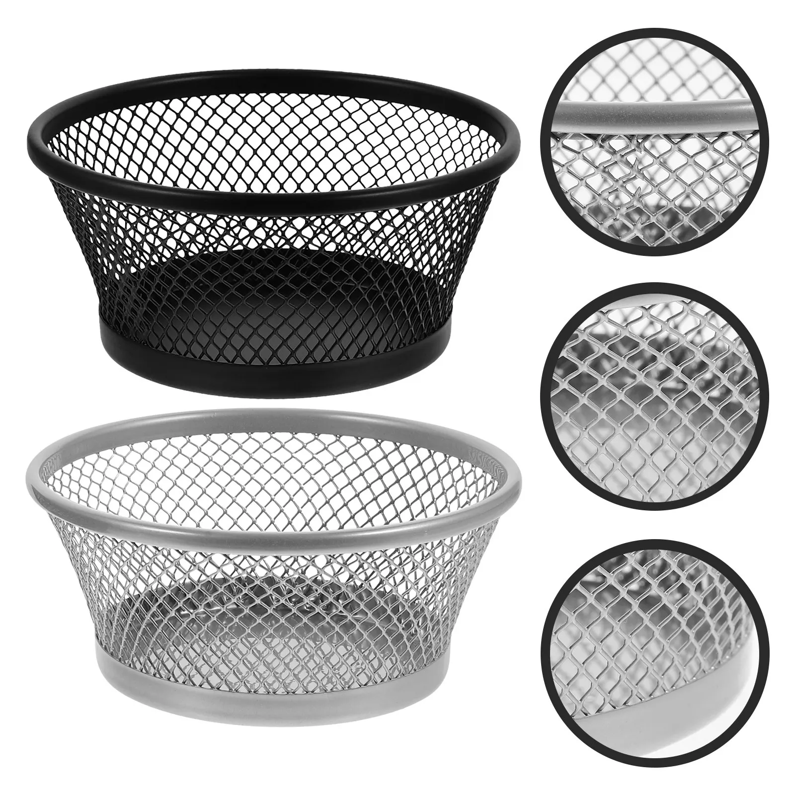 

2Pcs Rustproof Metal Mesh Paper Clip Holder Desk Organizer for Office Supplies Paperclip Storage Basket Desktop Sundries Holder