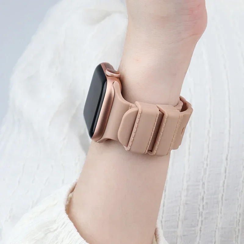 Силиконовый ремешок для Apple Watch, ремешок 45 мм, 44 мм, 41 мм, 40 мм, 42-38 мм, 45 мм, спортивный браслет, серия 10 8 7 6 5 4 SE 9 Ultra 2 49 мм